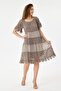 Mink Italian Sequin Embroidered Lace Lined Silk Dress 38 - 44 Size - 4