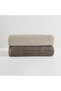 Vellor 100% Cotton Jacquard Velvet 2-Piece Towel Set Dark Beige/Light Beige 50X90 Dark Beige/Light Beige