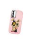 Samsung Galaxy A05S Compatible Case Camera Protector Pink Silicone Couple Phone Case with Character Pattern - 3