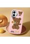Tecno Spark Go 2 Compatible Case Camera Protector Pink Silicone Couple Phone Case Bear Patterned - 2