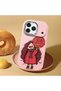 iPhone 17/18 Pro Compatible Case Camera Protector Pink Silicone Couple Phone Case with Girl Pattern - 2