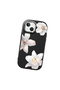 iPhone 14 Plus Compatible Case Camera Protector Black Silicone Couple Phone Case with Floral Pattern - 3