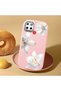 Realme C25S Compatible Case Camera Protector Pink Silicone Couple Phone Case with Floral Pattern - 2