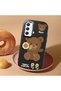 Samsung Galaxy A34 Compatible Case Camera Protector Black Silicone Couple Phone Case with Bear Pattern - 2