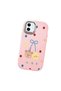 iPhone 12 Mini Compatible Case Camera Protector Pink Silicone Couple Phone Case with Bear Pattern - 3