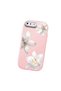 iPhone 8 Plus Compatible Case Camera Protector Pink Silicone Couple Phone Case with Floral Pattern - 3