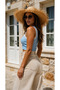 High-Waist Cream Palazzo Denim Pants - 3