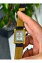Vintage Dial Black Square Men's Wristwatch Stainless Steel Case Leather Band Durable Colorfast - 5