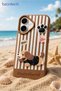 iPhone 17 Compatible 3D Dog Figure Striped Silicone Phone Case Dachshund - 4