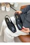 Black (Lorey) Buckle Detail Women's Ballerinas - 2