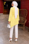 Tie-Waist Asymmetrical Cut Tunic Tsd260265 Yellow - 6