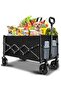 Foldable Cart with Wheels, Multi-purpose Shopping Cart with 200lbs Load Capacity, Black, 71.1 x 43.2 x 91.4 cm - 5