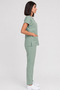 Women's V-Neck Bat Sleeve Khaki, Red, Mold Green, Petrol Blue, Petrol Green Linda Fabric Scrubs Set - 3