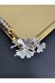 Figured, Metal-Handled, Stainless Steel Rectangular Tray Luxury Presentation Tray Light Gold-Silver - 3