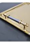 Figured, Metal Handle, Stainless Steel Rectangular Tray Luxury Presentation Tray North Gold-Silver - 2
