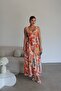 Lace Embroidered Patterned Premium Linen Dress with Tie Detail - 8