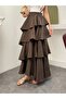 Women's Tencel Modal Fabric Layered Ruffled Maxi Skirt - 3