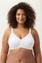 4-Pack Women's Cotton Seamless Sponge-Free Underwire-Free Gathering Bra - Non-Marking Minimizer Bra + Sleep Band as a Gift - 2