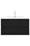 Sink Cabinet with Built-in Basin Black Engineered Wood - 2