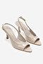 Women's Pointed Toe Open Medium Size 8 cm Heeled Shoes Nicola - 5