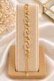 Gold Color Zircon Stone Oval Ring Chain Women's Bracelet - 2