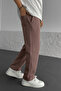 Men's Brown Baggy Sweatpants 3 Thread Oversize Straight Leg with Back Pockets (Original Quality) - 4