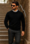 Men's Daily Trend Crew Neck A.Black Knitwear Sweater