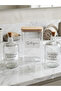 3-Piece Bathroom Organizer Set - 2 Pieces 1000 ml Glass Liquid Detergent Bottles + 2900 ml Acrylic Detergent Box - 2