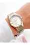 Stylish Gold Silver Color Women's Wristwatch with Cut Glass - 7