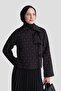 طقم سترة مبطنة مزينة بالخرز باللون الأسود - 4