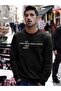 Men's Put Everything Printed Black Crew Neck Oversize Sweatshirt - 2