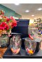 Set of 4 Transparent Double-Walled Feathered Borosilicate Glass Cups 350 ml - Heat-Resistant Large Size Coffee, Tea, and Soft Drink Cup