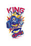 King Cartoon Design Printed Men's T-Shirt - 3