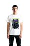 Men's Skateboarder Cat Printed Casual T-Shirt 100% Cotton Relaxed Fit Crew Neck Short Sleeve Modern Stylish Elegant