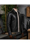Men's Classic Genuine Black Leather Coat - 2