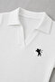 Steed Polo Collar Embroidered Drawstring Detailed Bodysuit with Finger Loop Detail - 4