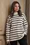 Striped Knitwear Tunic R6038 Ecru