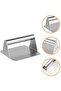Square meat patty mold, stainless steel, suitable for grilled burgers, silver.