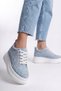 Cloudlift Women's Hidden Heel Sneaker Suede Daily Comfortable Sports Shoes Height Increasing 8cm - 6