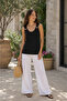 Elegance All Day Long - Women's Summer Viscose Blouse with Ring Detail and Straps - 2
