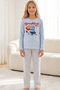 Blue Patterned Cotton Lycra Knitted Pajama Set26241167 - 4