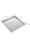 Stainless steel baking pan set (2 pieces), with rack, silver. - 2