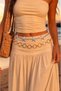 Women's Belt with Star Chain Detail, Waist Belt, Dress Belt, Skirt Belt, Trouser Belt