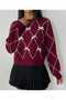 Ribbon Embroidered Crew Neck Women's Knitwear Sweater - 3