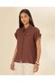 Women Brown Short Sleeve Shirt