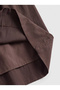 Women's Brown Cotton Poplin Lined Pinterest Maxi Long Skirt with Pockets - 4