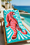 Retro Purr Written Orange Tiger Patterned 70X150 Beach Towel - Digital Printed Fade-Resistant Bath Towel - 2