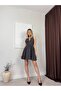 Women's Black Polka Dot Halter Neck Flared Mini Dress