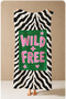 Pop Art Wild Free Written Zebra Patterned 70X150 Beach Towel - Digital Printed Bath Towel - 5