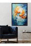 Orange Fishes One Piece Wooden Framed Painting - 4